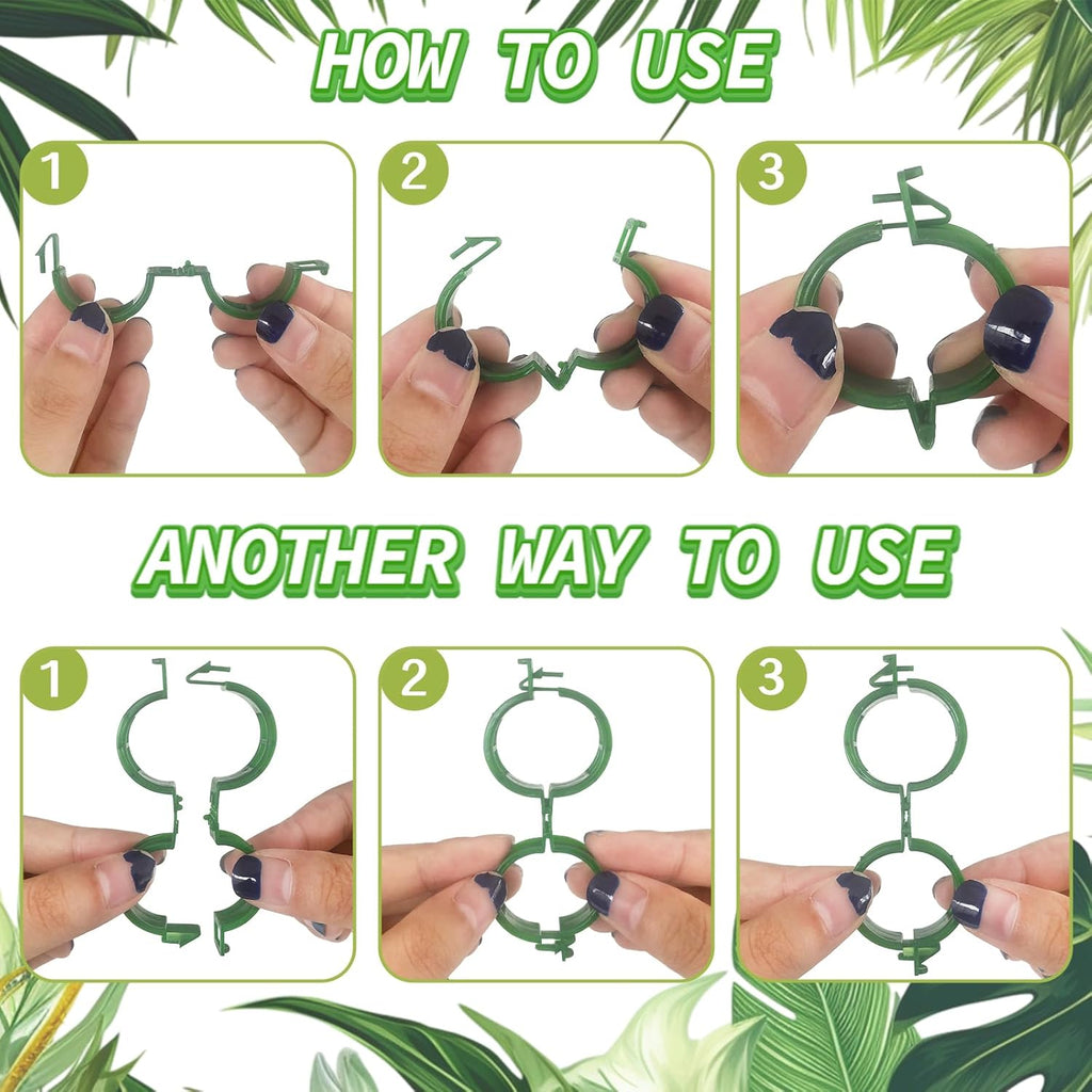 OJYUDD Plant Support Clips - 300 Pcs Plastic Tomato & Garden Vine Clips for Climbing Plants (Green)