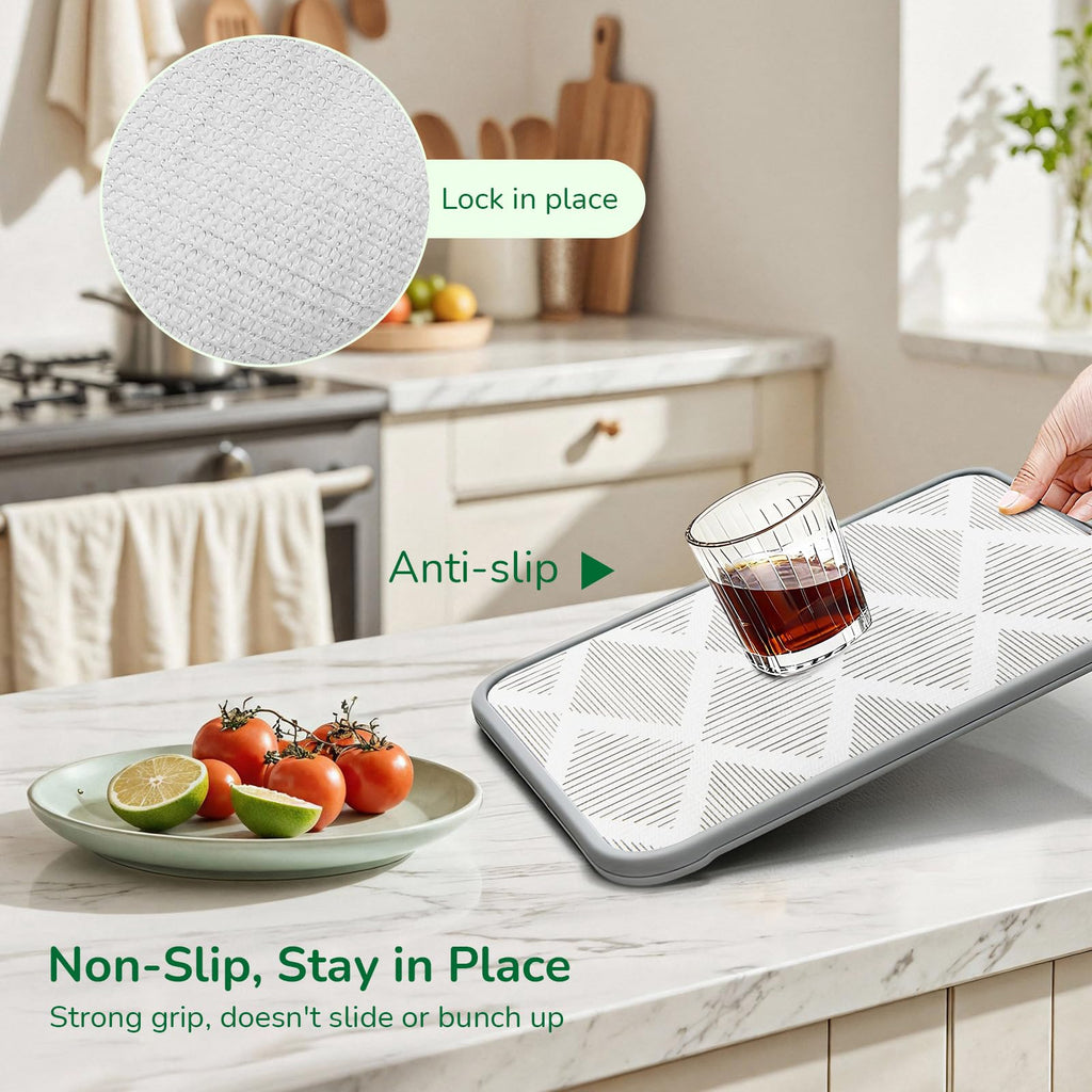 Shelf and Drawer Liners for Kitchen Cabinets Non-Adhesive 12" x20FT, Non-Slip Cabinet Liner, Waterproof Shelf Paper Thickened Washable Mats, Protection for Shelves, Cupboard, Pantry, Drawers, Dresser