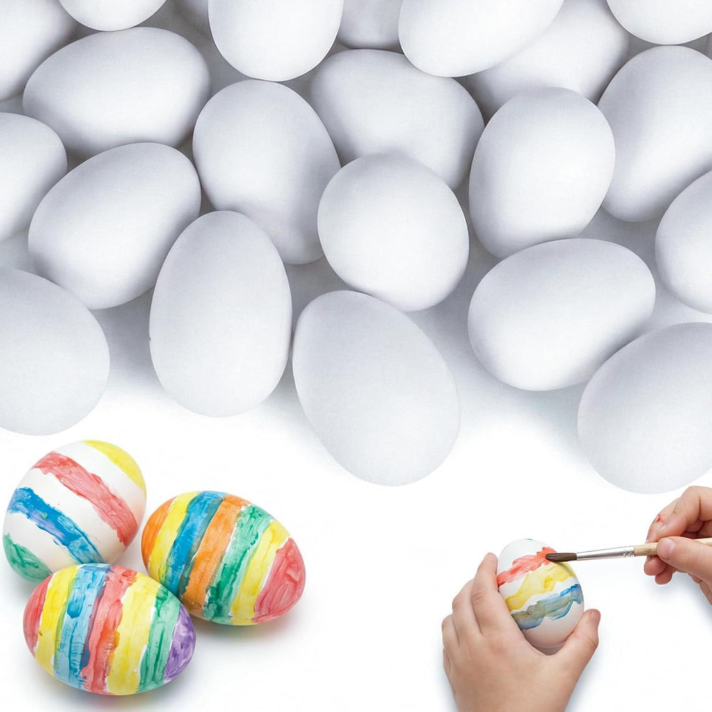 SallyFashion 30 PCS Paintable White Plastic Eggs - Perfect for Crafts, Easter Hunts & Party Favors