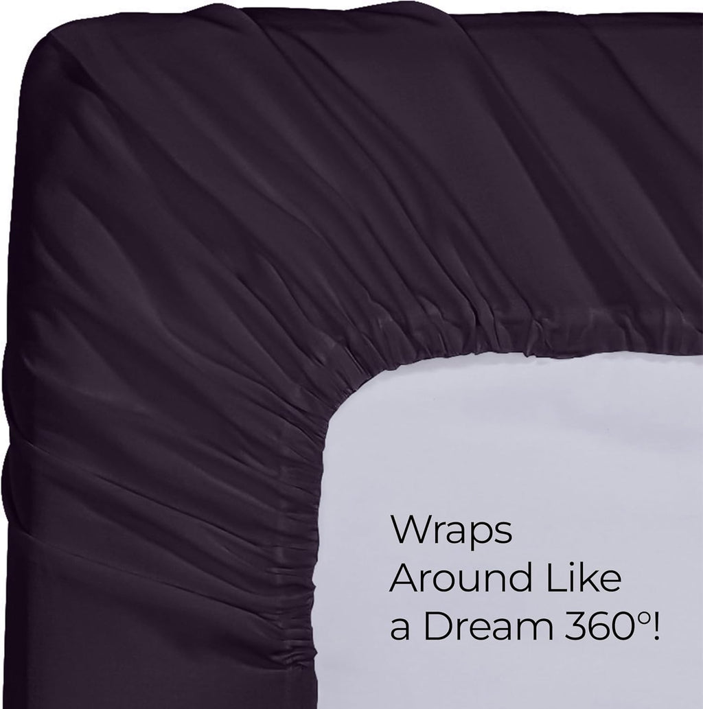 Utopia Bedding Queen Fitted Sheet - Deep Pocket Soft Microfiber - Fade Resistant & Easy Care (Purple)