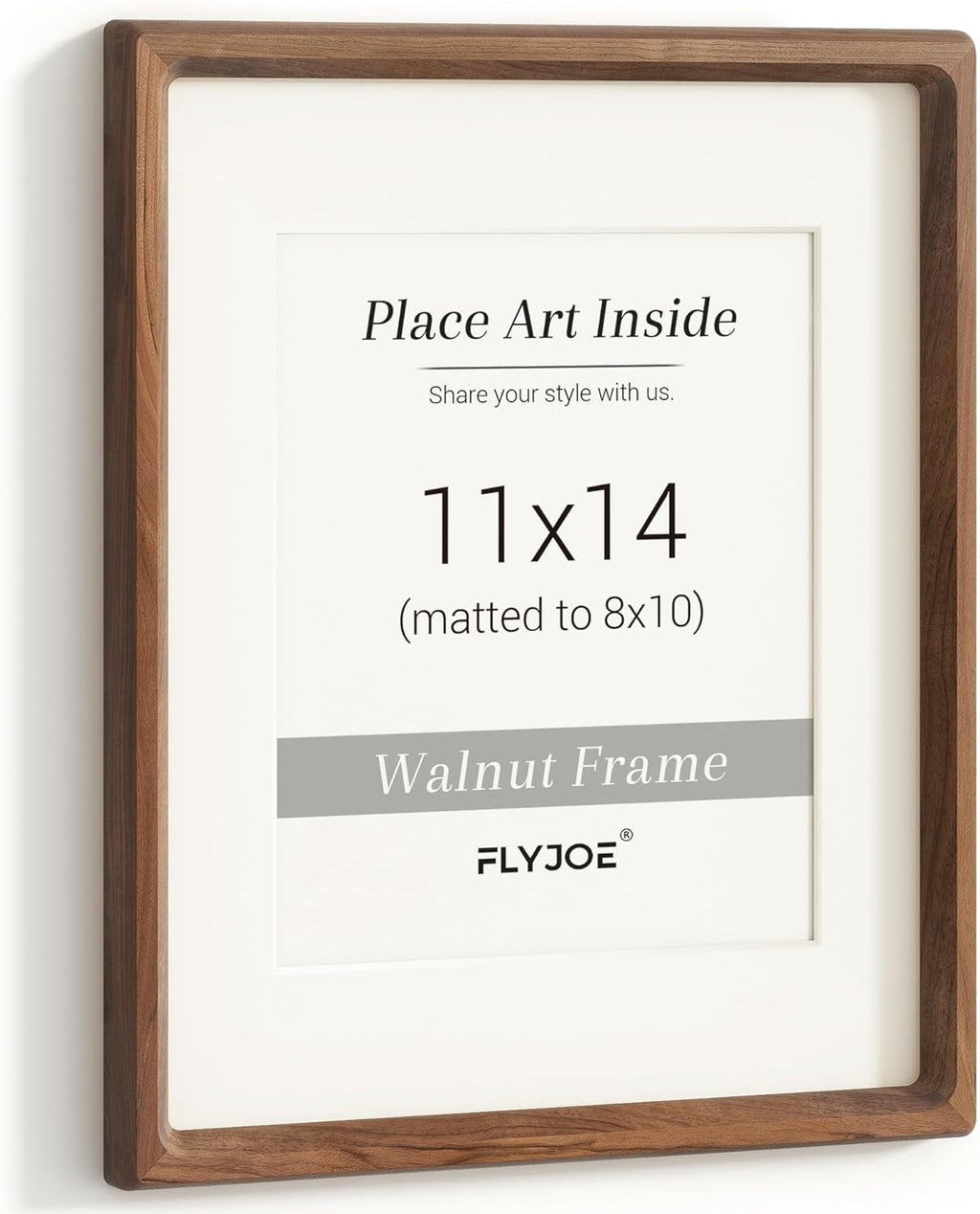 Natural Walnut Wood Picture Frame by USA-Sourced | Handcrafted 11x14 Frame with Tempered Glass for 8x10 Photos