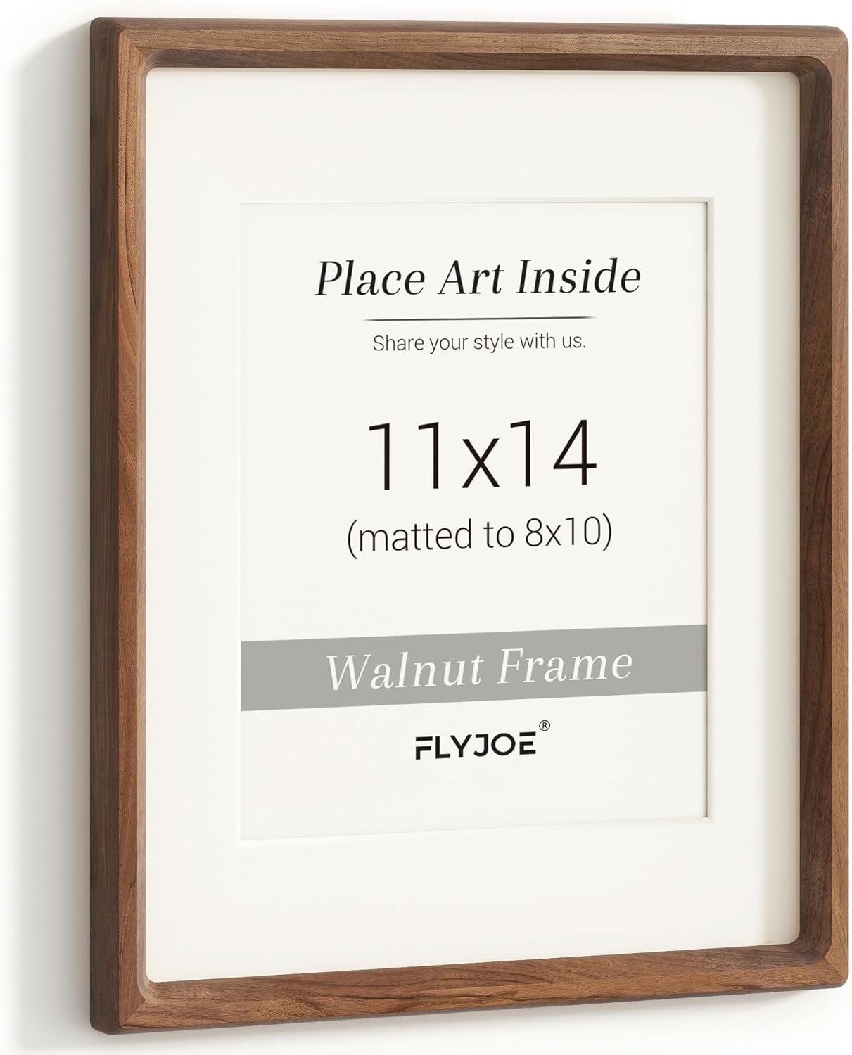 Natural Walnut Wood Picture Frame by USA-Sourced | Handcrafted 11x14 Frame with Tempered Glass for 8x10 Photos