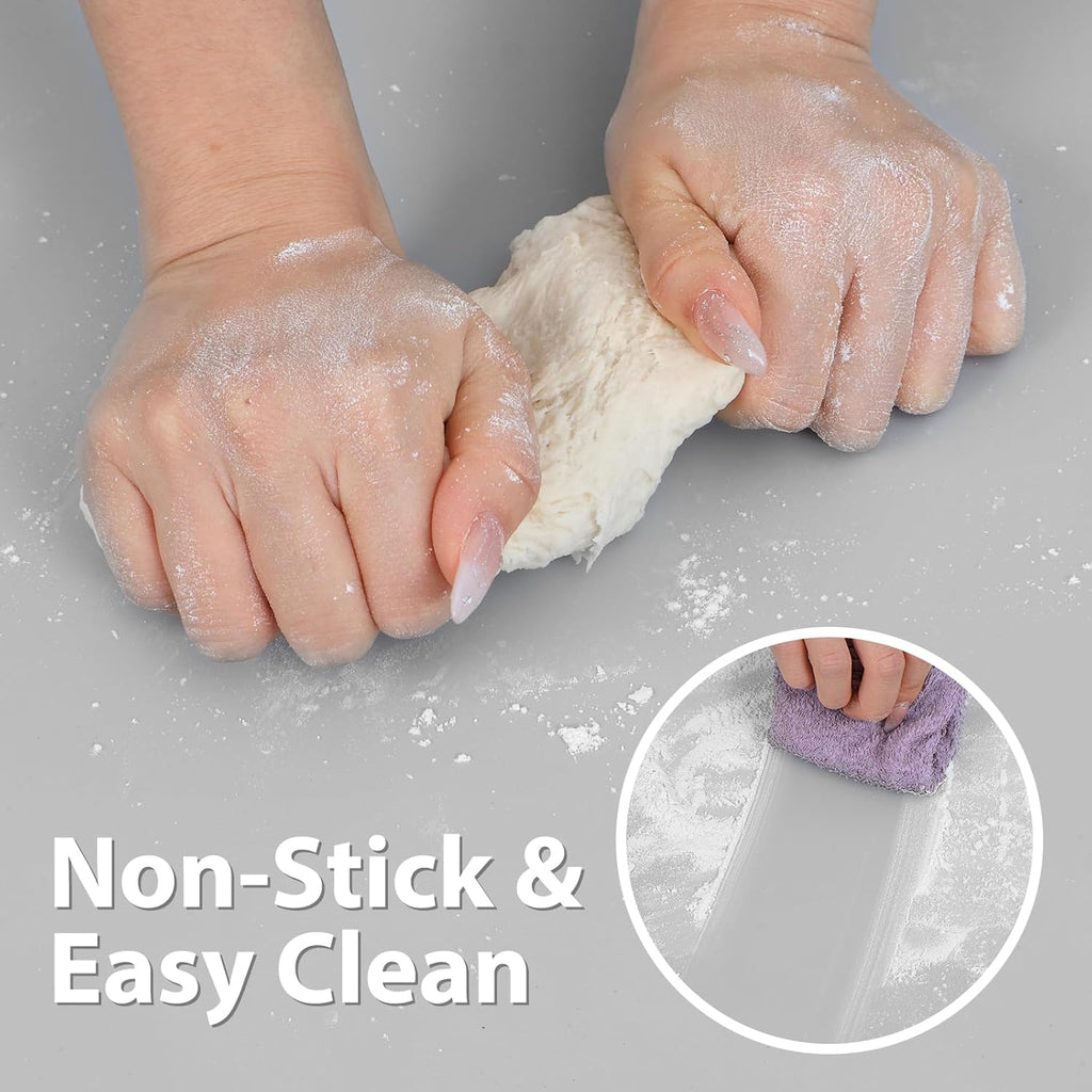 Super Kitchen Extra Large Silicone Baking Mat - Heat Resistant Nonstick Pastry Mat | 23.4'' x 15.6'' Cool Gray