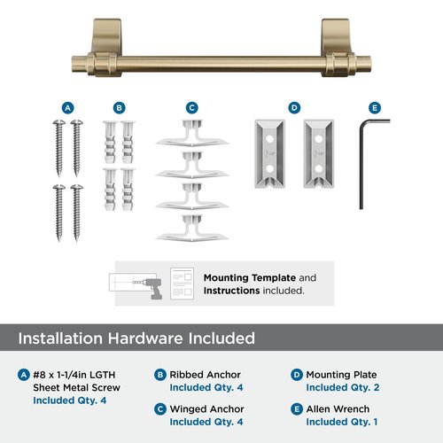 Amerock Davenport Golden Champagne 9 inch (229mm) Towel Bar, BH36055BBZ