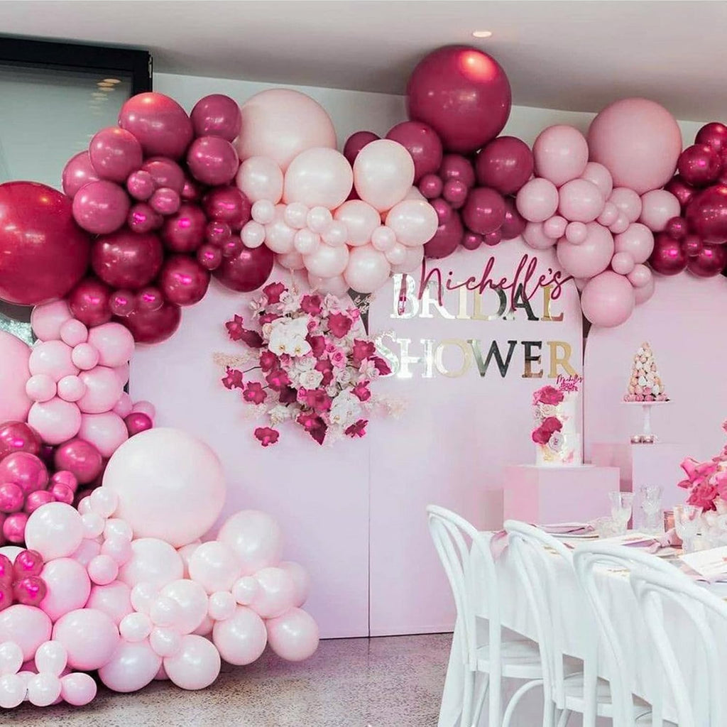 PartyWoo Dusty Pink Balloon Arch Kit - 100 Pcs Shades of Pink & Dusty Rose Balloons | Various Sizes for Weddings & Celebrations
