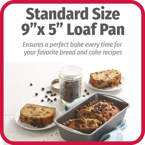 GoodCook Nonstick Loaf Pan - Heavy-Duty Steel Bakeware with Easy-Clean Coating | 9 x 5-Inch, Gray
