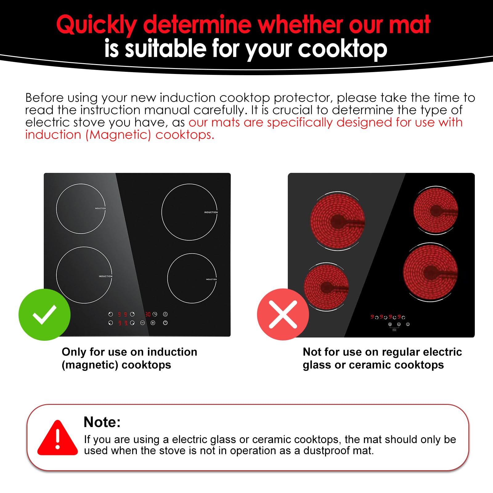 Cook's Aid Large Induction Cooktop Protector Mat 21.2x35.4 Inch,Translucent (Magnetic) Stove Top Cover for Electric Stove, Silicone Stove Mat for Glass Top Stove,Glass Top Stove Cover (LTSICT1)
