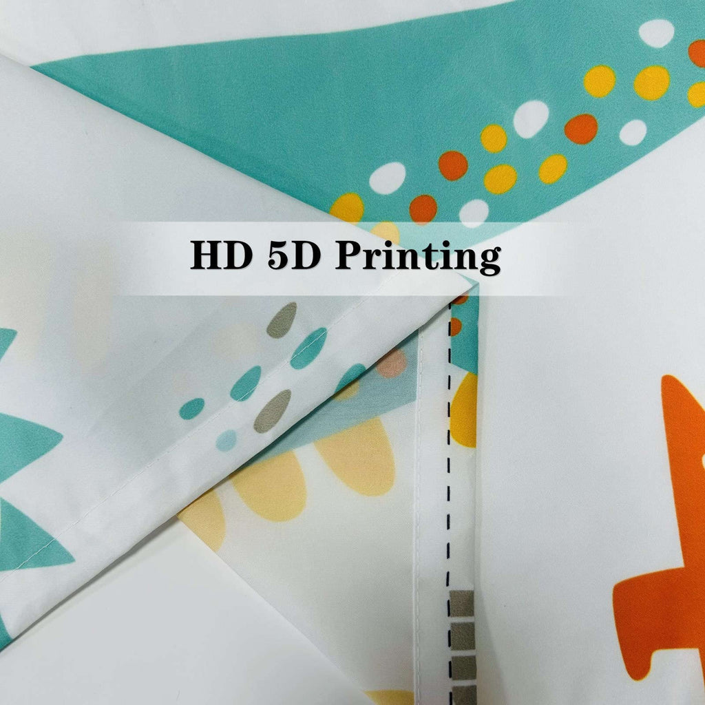 YUANZU Dinosaur Curtains Rod Pocket Kids Boys Girls Simple Childish Cute Dino Animals Print Pattern Window Drapes for Nursery Baby Bedroom Playroom W42 x L63 Inch 2 Panels