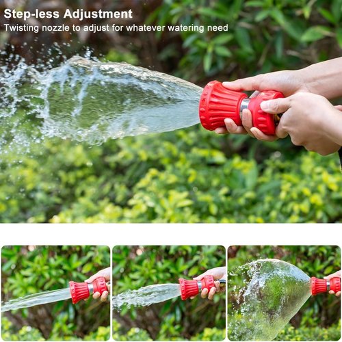 FANHAO Heavy Duty Fireman Style Garden Hose Nozzle - Adjustable High Pressure Sprayer for Car Washing & Lawn Care