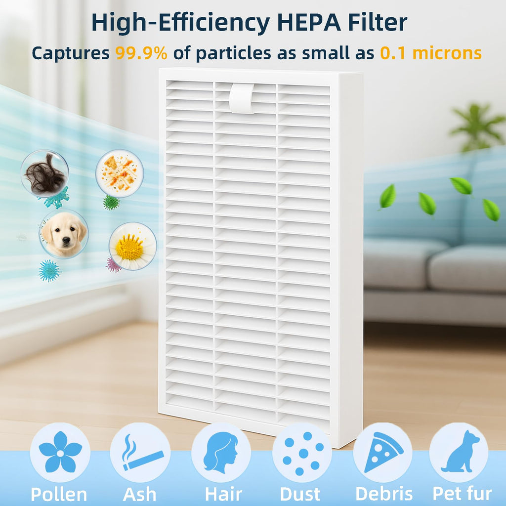 HUIZHEN Replacement Parts Kit for Kyvol Cybovac E20, E30, E31 Robot Vacuum Accessories, 2 Main Brush, 6 Side Brush, 6 Hepa Filter, 1 Cleaning Tools (15PCS)