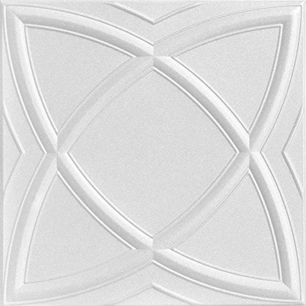 A La Maison Ceilings r13-8pw Elliptical Illusion Ceiling Tile, Plain White