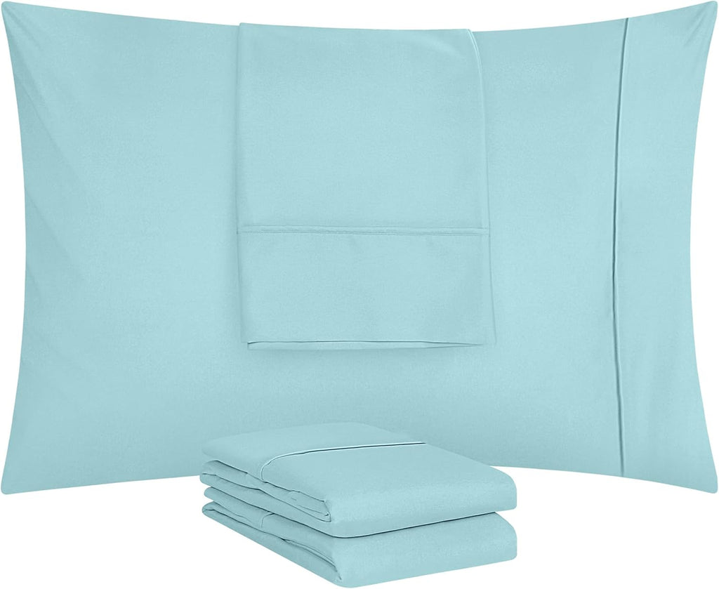 Utopia Bedding Standard Pillow Cases - Soft Brushed Microfiber - 4 Pack, Spa Blue, 20 x 26 Inches