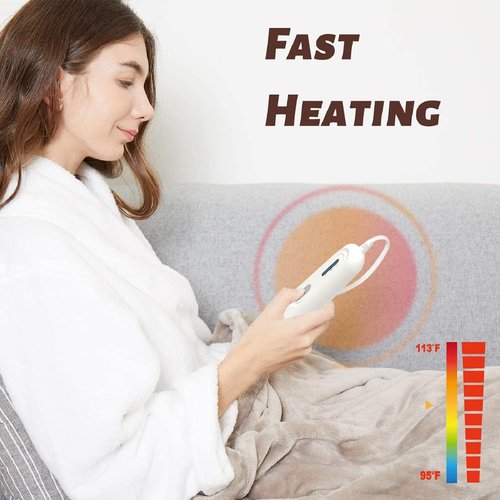 Tefici Electric Heated Blanket Twin,Super Cozy Soft 2-Layer Flannel 62" x 84" Heated Twin Size with 3 Heating Levels 8 Hours Auto Off, Machine Washable, ETL and FCC Certified, Home Office Use,Camel