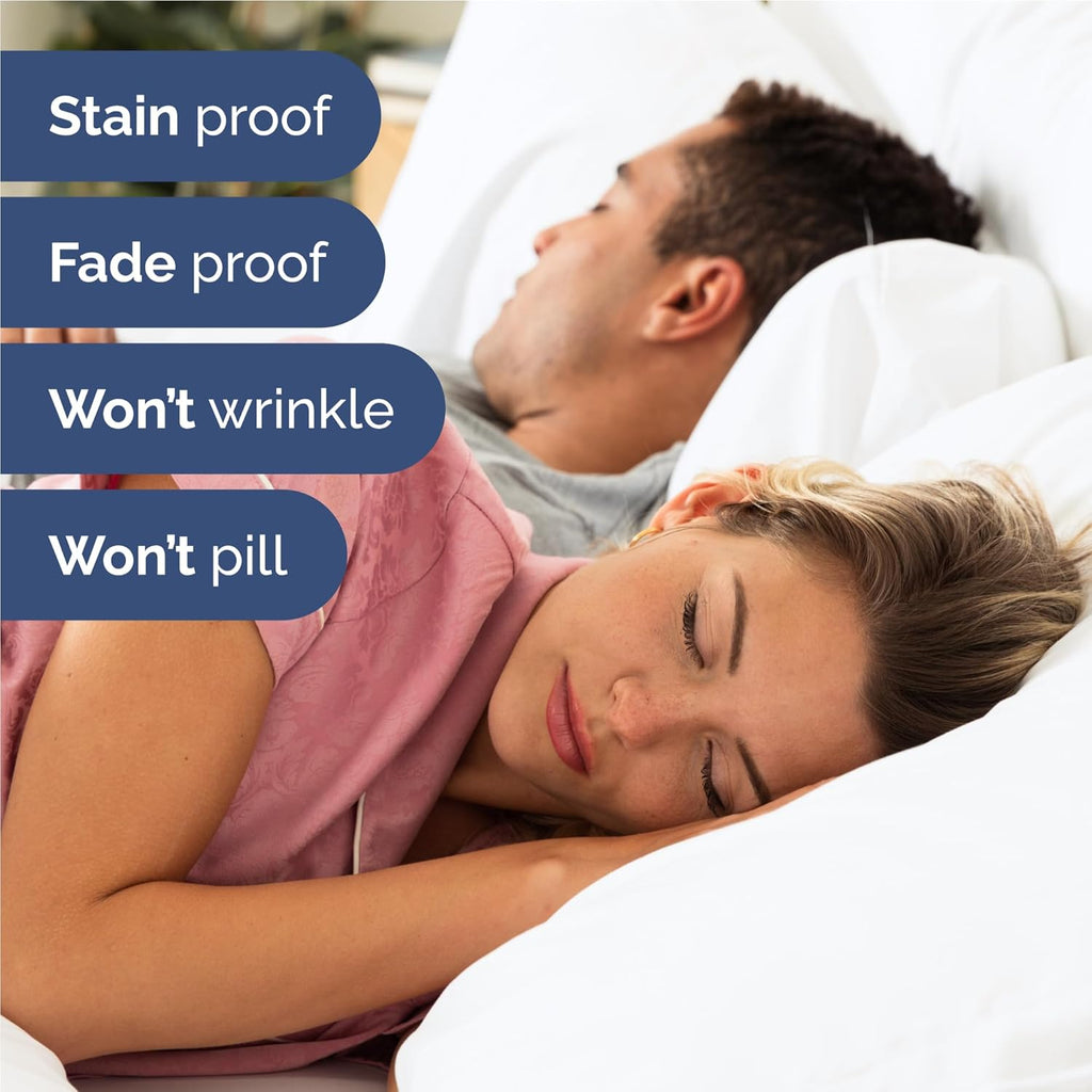 Skiennix Full 6-Piece Sheet Set - Comfy, Breathable Cooling Luxury Bedding - White, Deep Pockets, Wrinkle-Free