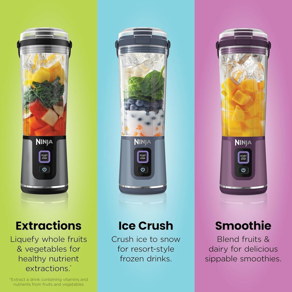 Ninja BC151PR Blast Portable Blender - Cordless 18oz Personal Blender for Smoothies & Shakes | BPA-Free, Leakproof Lid, USB-C Rechargeable