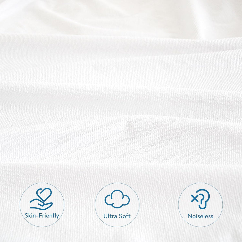 Skiennix Waterproof Mattress Protector - 2 Pack Twin XL, Ultra Soft & Breathable, Fits Up to 14'' Depth, Noiseless White