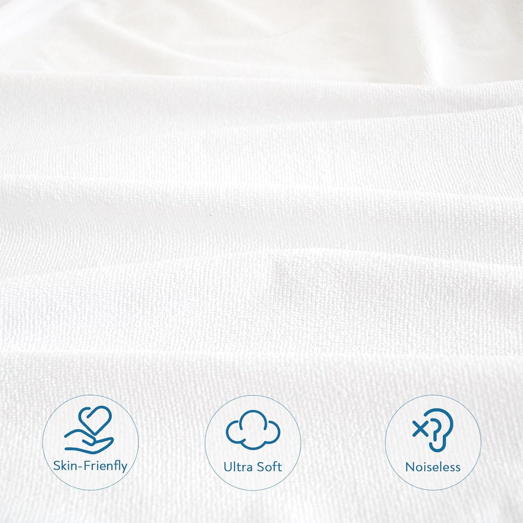 Skiennix Split Top King Mattress Protector - Waterproof & Breathable Terry - 78" x 80" | Up to 18" Depth