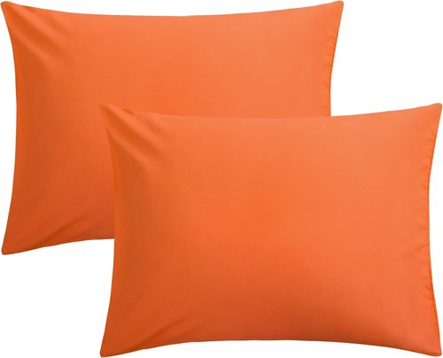 FLXXIE Pillow Cases - Soft Microfiber Standard Size Covers | Wrinkle & Stain Resistant, 2-Piece Set, 20x26, Orange