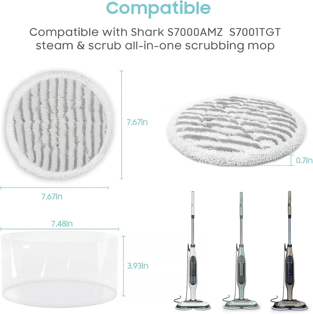 Shark 8-Pack Replacement Steam Mop Pads - Compatible with S8201, S8001, S7001, S7201 | Superior Cleaning Performance