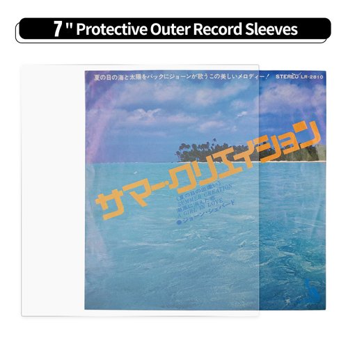 sdroceRyaM 7 Inches Vinyl Record Outer Sleeves Clear Anti- Static EP Album Covers Outer Sleeves Protector for Collection Protection, 25pcs