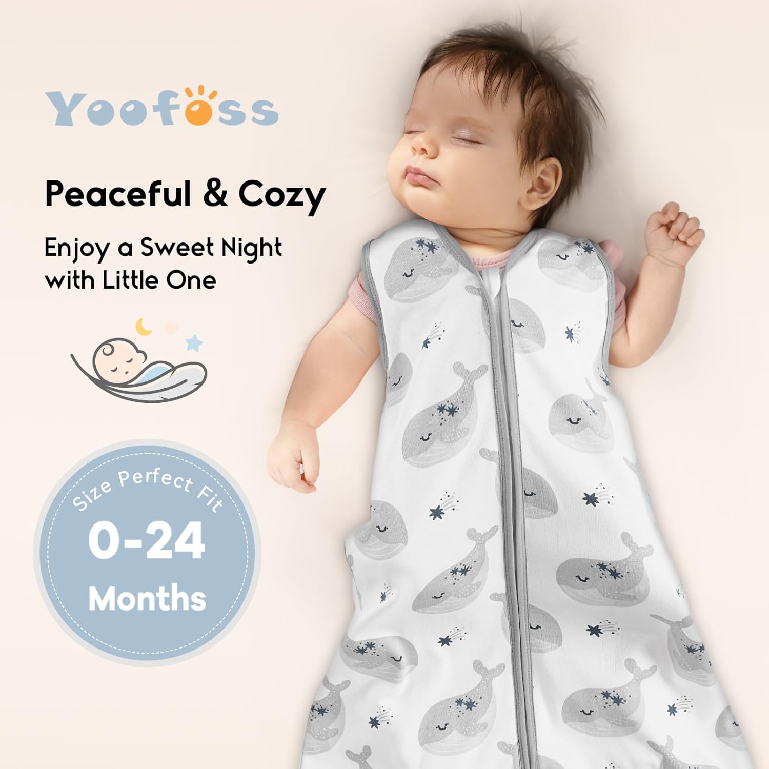 Yoofoss Baby Sleep Sack - 0.5 Tog Wearable Blanket for Infants | 3-Pack Organic Cotton, 0-6 Months