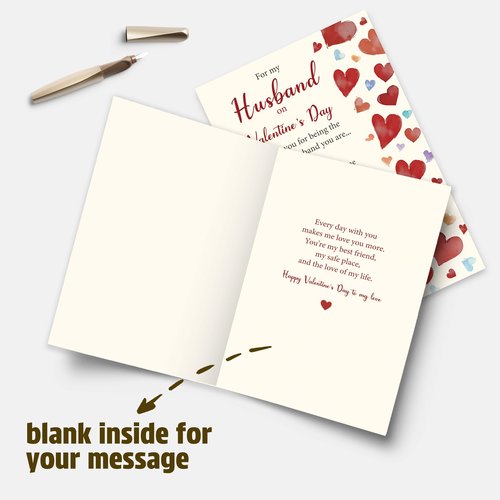 YIWANSIN Romantic Valentine’s Day Card for Husband from Wife, Heartfelt Anniversary Love Card Gifts for Him Men