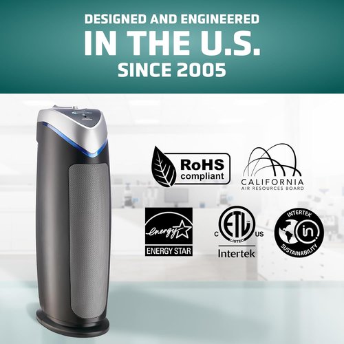 GermGuardian 4-in-1 HEPA Air Purifier - Large Room Coverage Up to 743 Sq. Ft. | UV-C Light & Odor Reduction