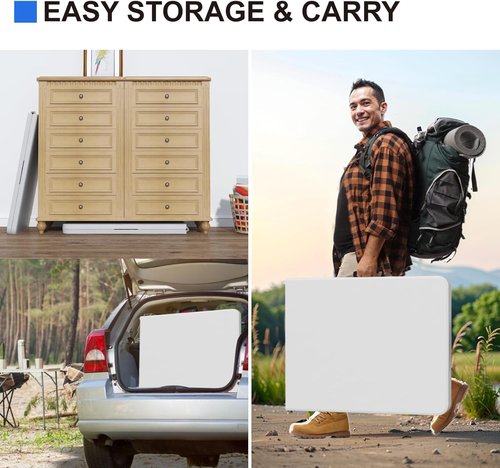 Heavy-Duty 6FT Folding Table by [Brand Name] - Portable Plastic Utility Table for Indoor/Outdoor Events | White