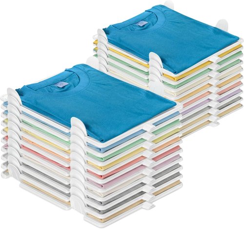 Accenter T-Shirt Organizer - Sturdy Closet Storage Solution | 20-Pack Stackable Bins for Home Use