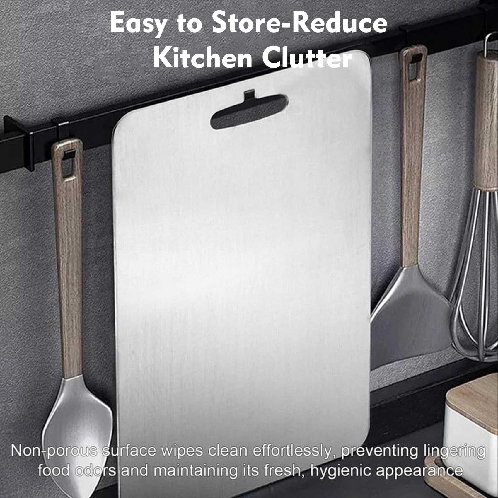Titanium Cutting Board Set of 3,100% Pure Titanium Cutting Boards for Kitchen Double Sided,Hygiene Durable Dishwasher,Fruit & Vegetables （S+M+L)