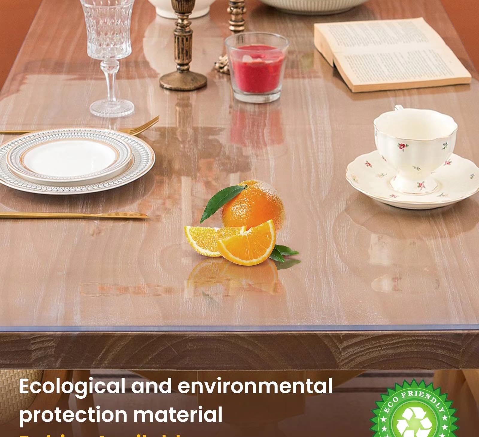 Whirltique Clear Table Cover Protector, 60 x 108 Inch Table Protector for Dining Room Table, 1.5mm Thick Clear Plastic Table Cover, Pad Mat for Kitchen, Writing Desk Pad for Desktop