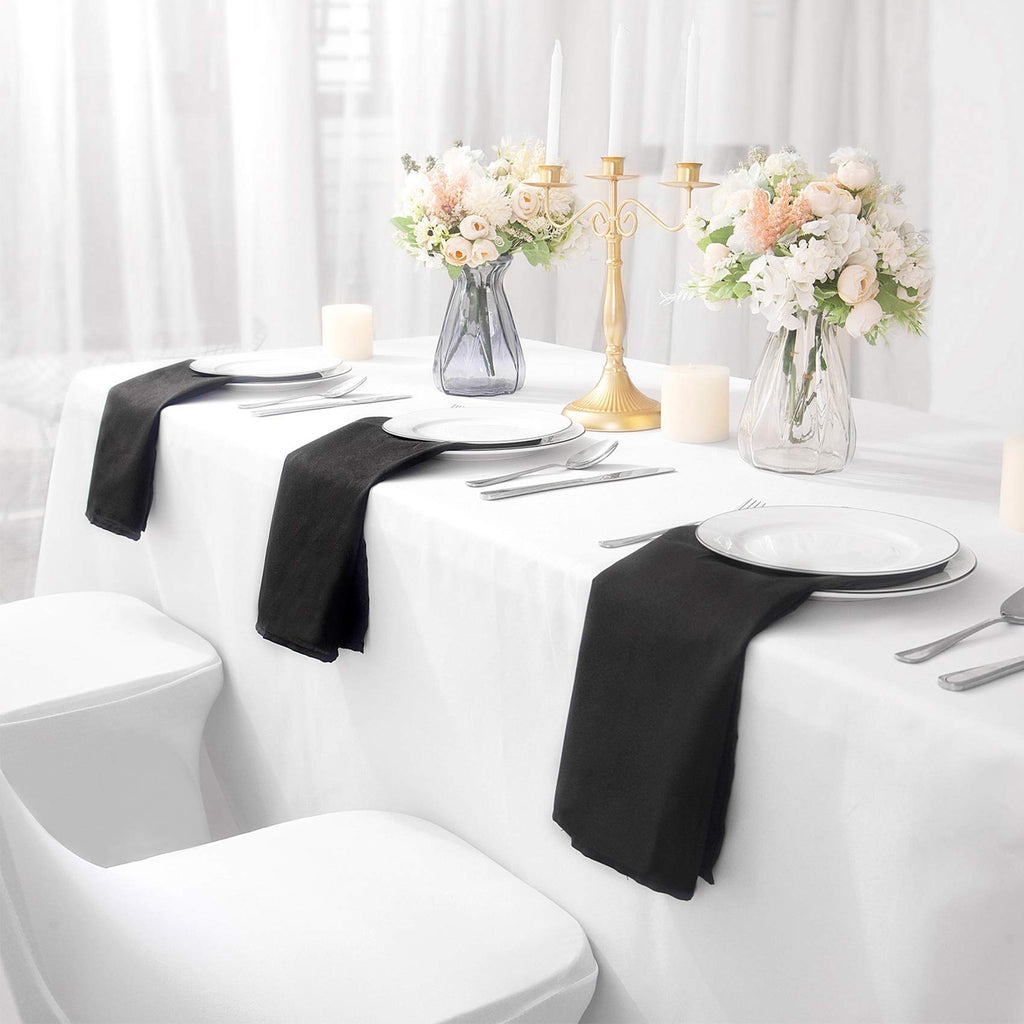 Bailarina Cloth Napkins Set of 120,17x17 inches Dinner Napkins Cloth Washable,Polyester Square Table Cloth Napkin Bulk with Hemmed Edges Ideal for Banquets, Parties and Weddings-Black