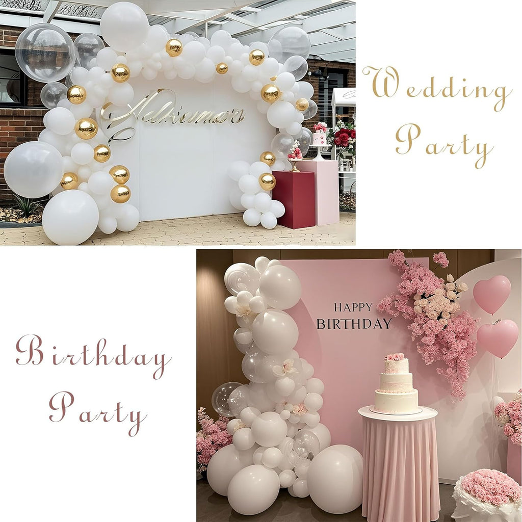 White Balloons | 100pcs Pearl Latex Party Balloons for Weddings, Graduations & Celebrations