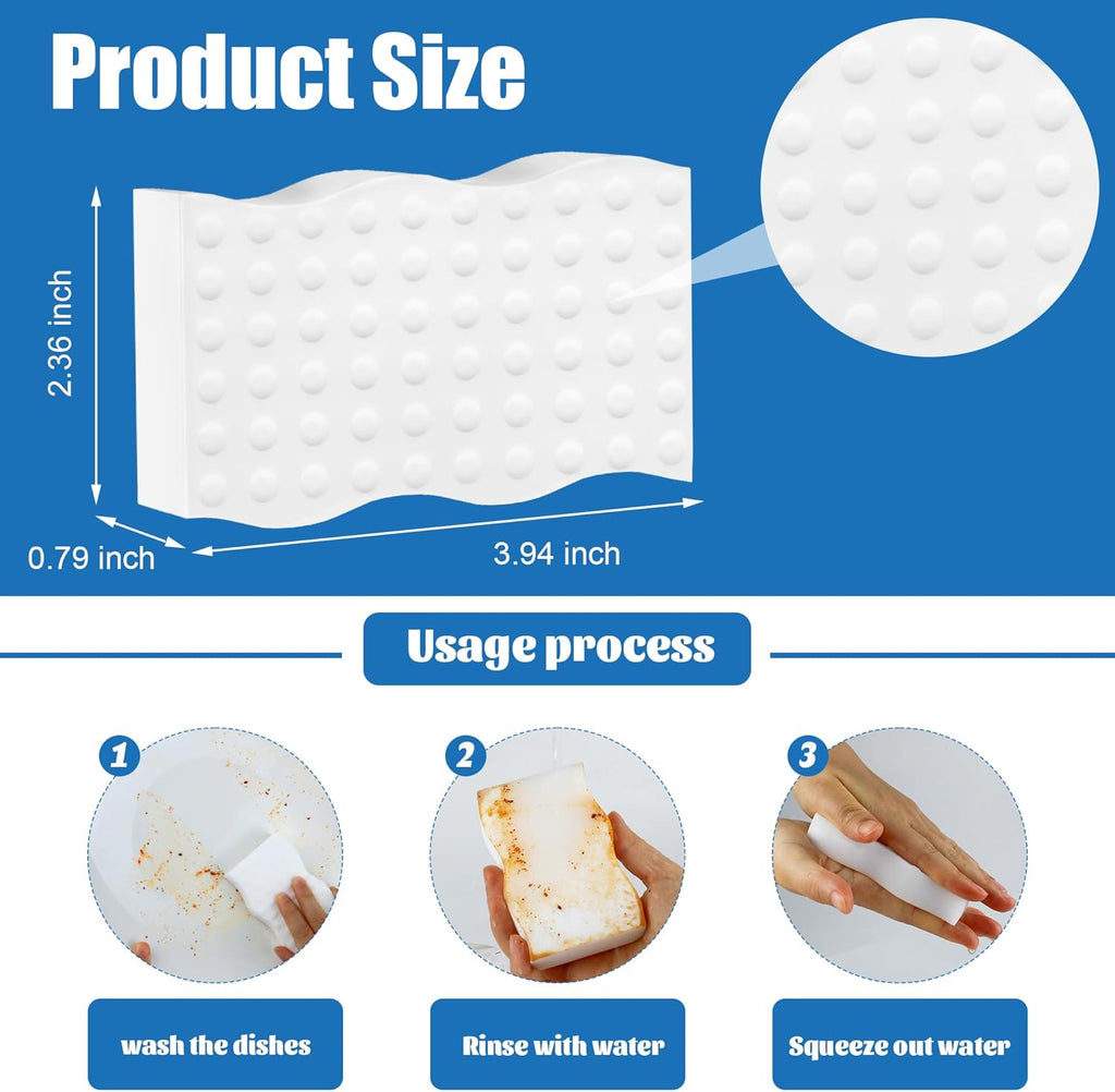 Skiennix Magic Cleaning Sponges - 2X Density Melamine Erasers for Home & Kitchen | 20 Pack