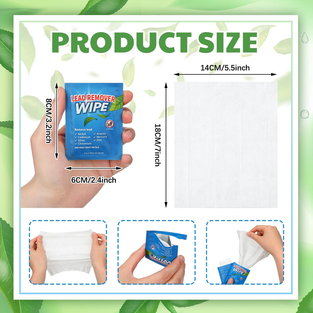 Heigble 100 Pack Lead Remover Wipes for Shooting Hand&Surface Cleaning Wipes Effectively Removes Lead, Dust, Oil&Grime Individually Wrapped Wipe for Shooting Ranges, Hunting, Industrial Use (Blue)