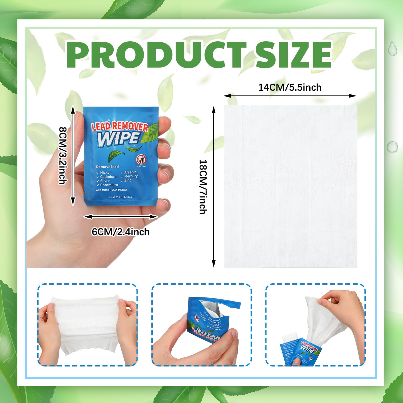 Heigble 100 Pack Lead Remover Wipes for Shooting Hand&Surface Cleaning Wipes Effectively Removes Lead, Dust, Oil&Grime Individually Wrapped Wipe for Shooting Ranges, Hunting, Industrial Use (Blue)