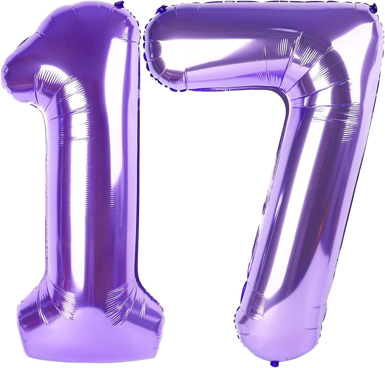 Purple Number 17 Balloon - 40 Inch Giant 17th Birthday Decoration for Girls & Boys Party Supplies