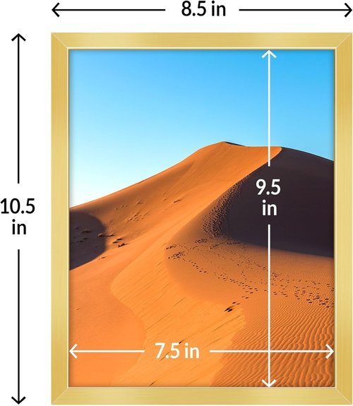 LaVie Home 8x10 Gold Picture Frame - HD Plexiglass Wall Display Frame for Vertical or Horizontal Use