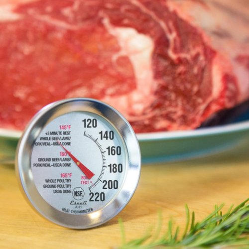 Escali AH1 Stainless Steel Meat Thermometer - Extra Large 2.5-Inch Dial | NSF Certified for Beef, Poultry & Pork