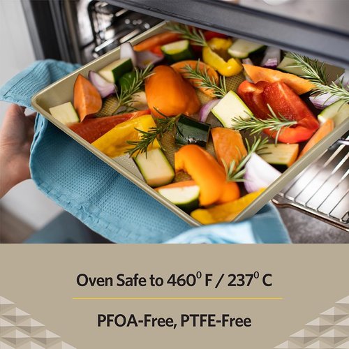 Glad Baking Pan Nonstick - Heavy Duty Oblong Metal Dish for Cake & Lasagna - Medium Size