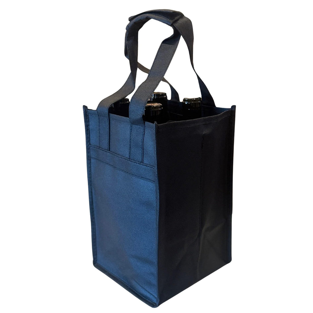 Wine Tote Bag with Dividers – 4 Bottle Carrier for Wine, Champagne & Liquor – Reusable, Eco-Friendly Travel Gift Bag