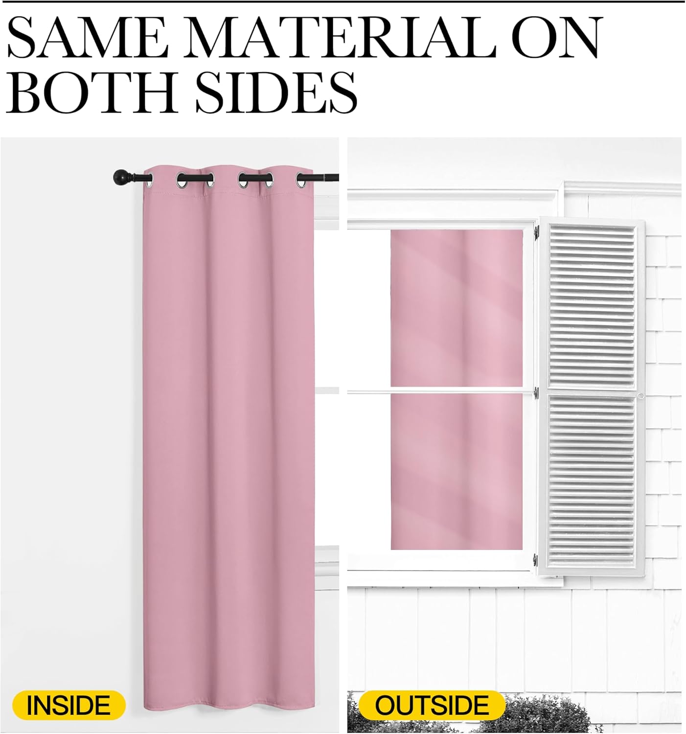 NICETOWN Blackout Window Curtain Panels - Thermal Insulated Grommet Drapes | Crystal Pink, 29x45 Inch (1 Pair)