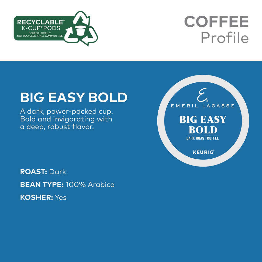 Emeril Big Easy Bold Keurig Single-Serve K-Cup Pods, Dark Roast Coffee, 96 Count