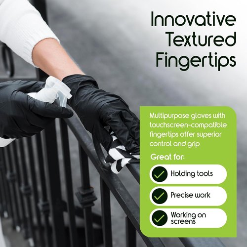 Inspire Black Nitrile Gloves - Original Quality Disposable Latex-Free | 4.5 Mil Thickness