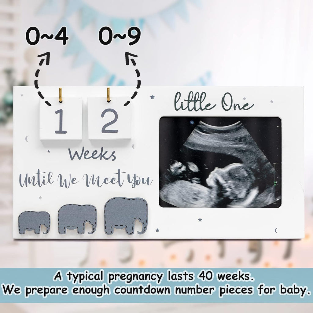 Skiennix Ultrasound Photo Frame - Baby Countdown Weeks | Perfect Pregnancy Gift for Expecting Parents