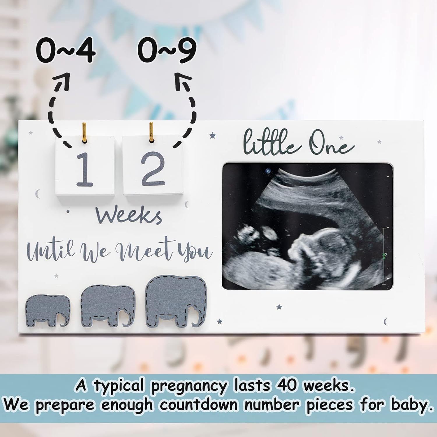 Skiennix Ultrasound Photo Frame - Baby Countdown Weeks | Perfect Pregnancy Gift for Expecting Parents