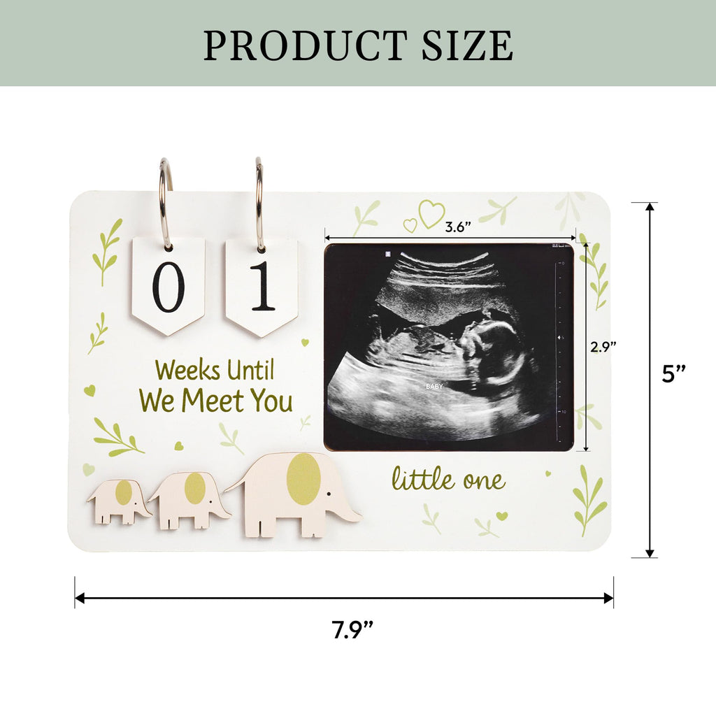 Sensemory Sonogram Picture Frame, Ultrasound Picture Frames with Baby Countdown Weeks, Best Pregnancy Gifts for Expecting Mom, First Mothers Day Gifts for New Mom, New Parents, Moms Dad To Be (White)