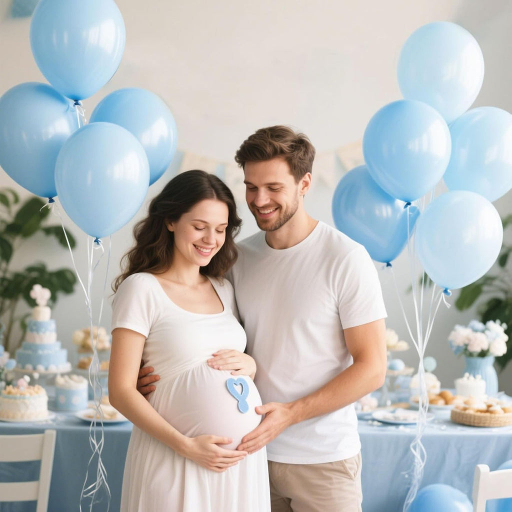 Skiennix Pastel Blue Latex Balloons - 100 Pack of 12-Inch Round Balloons for Weddings & Parties