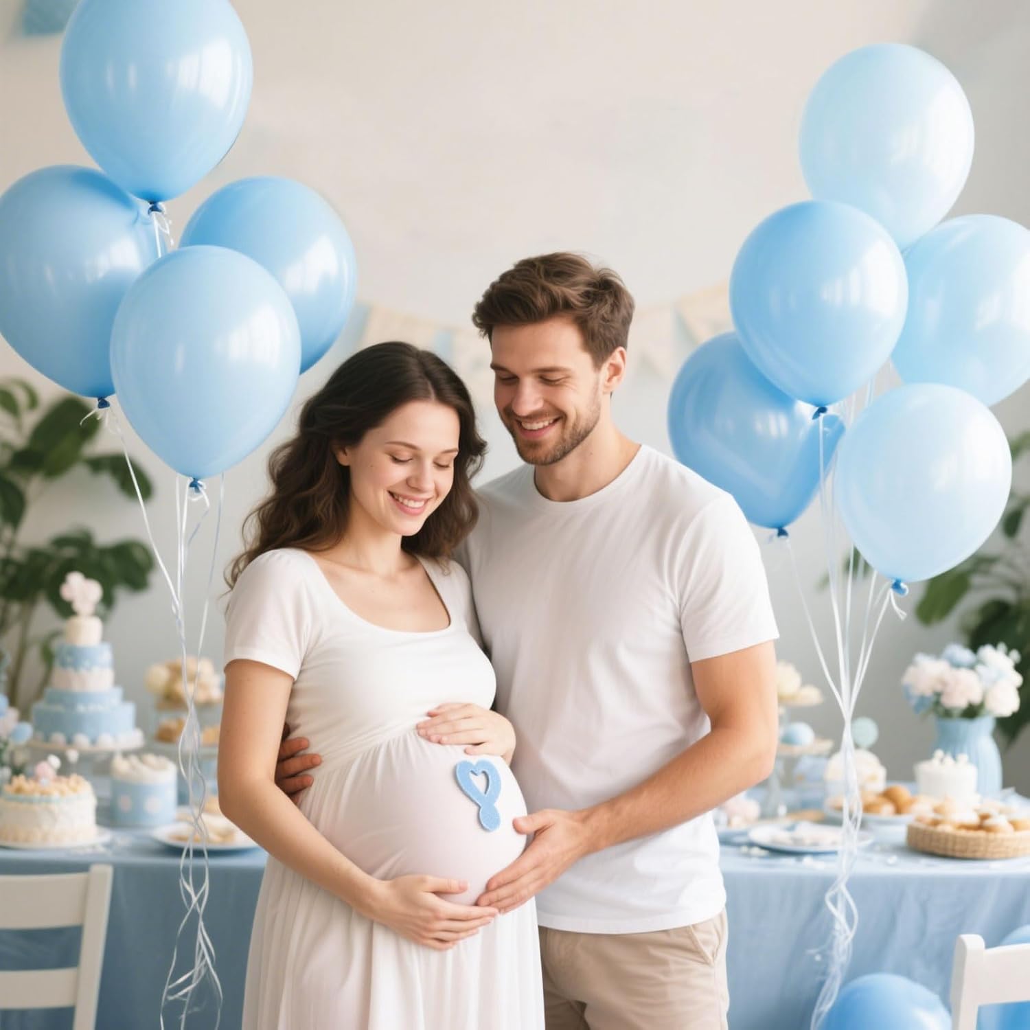 Skiennix Pastel Blue Latex Balloons - 100 Pack of 12-Inch Round Balloons for Weddings & Parties