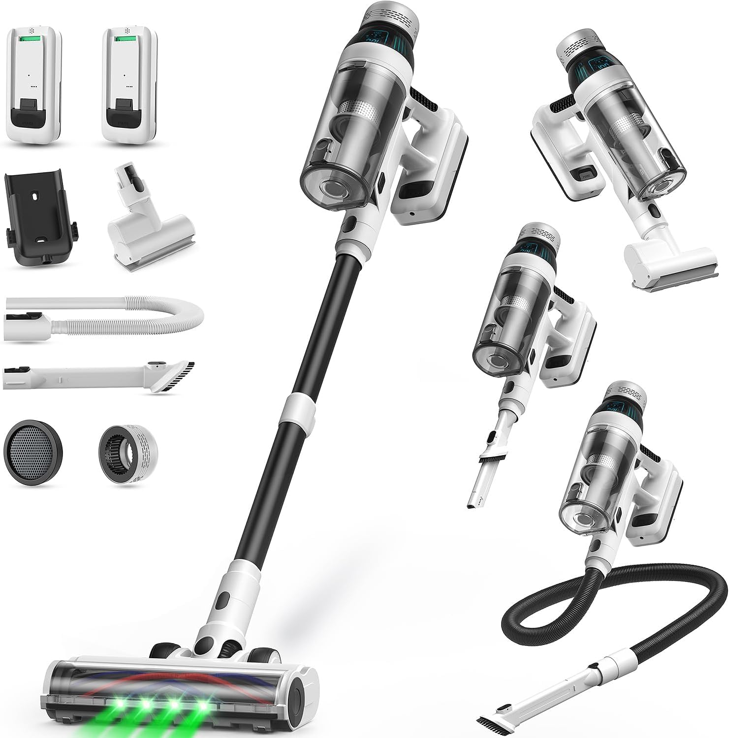 Skiennix Cordless Vacuum Cleaner - 15-in-1 Powerful Stick Design with LED Display | 110 Mins Runtime, Lightweight for Home & Pet Hair